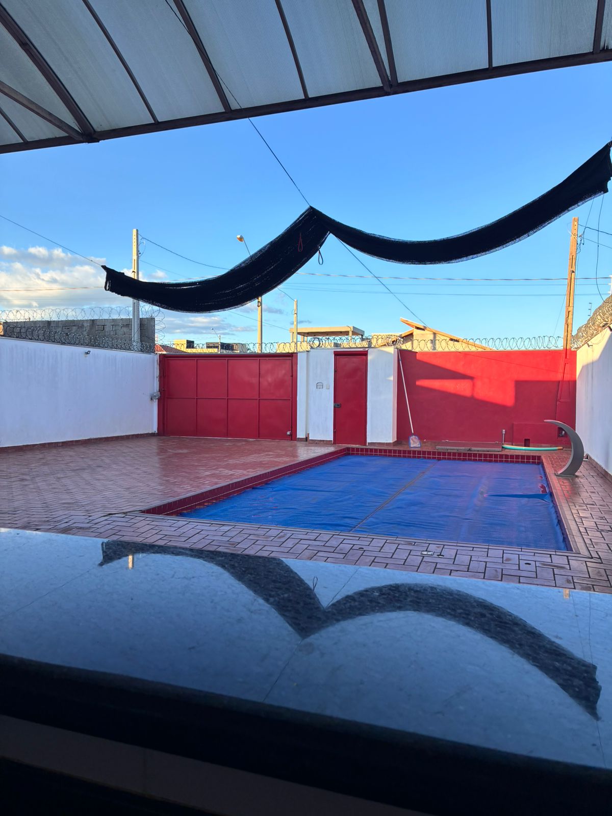 Vista do balcão da piscina